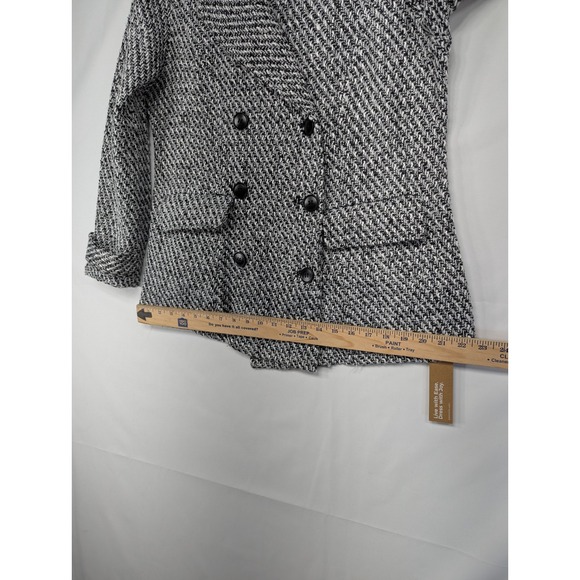 Bloomchic Black White Herringbone Double Breasted Blazer Jacket Coat US 10 - Picture 10 of 10